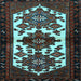 Square Machine Washable Persian Light Blue Traditional Rug, wshtr3075lblu