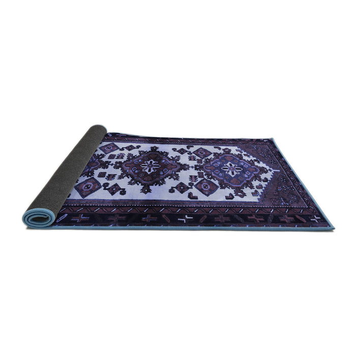 Sideview of Persian Blue Traditional Rug, tr3075blu