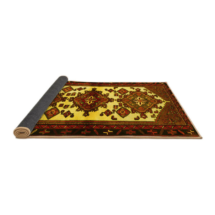 Sideview of Persian Yellow Traditional Rug, tr3075yw
