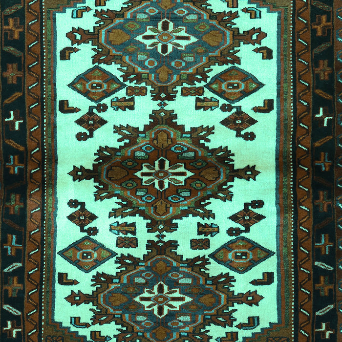 Machine Washable Persian Turquoise Traditional Area Rugs, wshtr3075turq