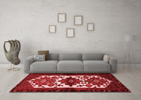 Machine Washable Persian Red Traditional Rug, wshtr3075red