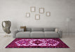 Machine Washable Persian Pink Traditional Rug in a Living Room, wshtr3075pnk