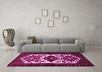 Machine Washable Persian Pink Traditional Rug, wshtr3075pnk