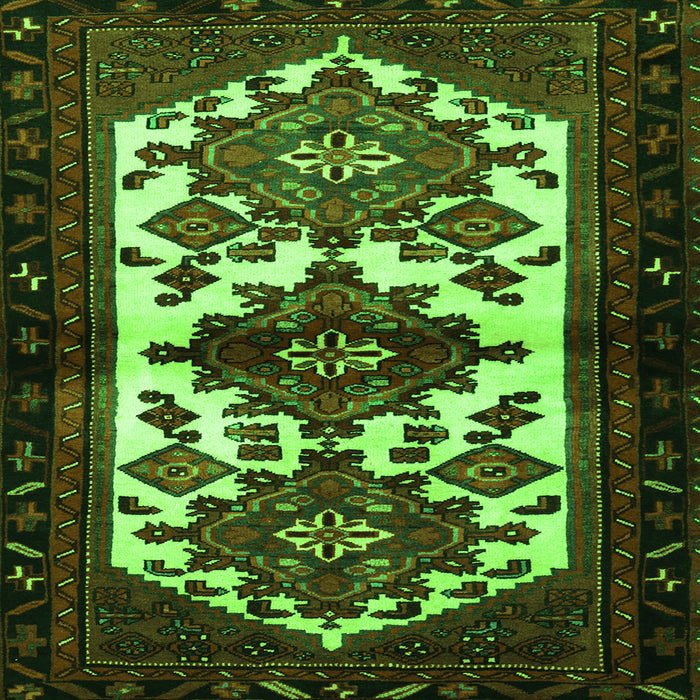 Round Machine Washable Persian Green Traditional Area Rugs, wshtr3075grn