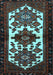 Machine Washable Persian Light Blue Traditional Rug, wshtr3075lblu