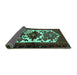 Sideview of Persian Turquoise Traditional Rug, tr3075turq