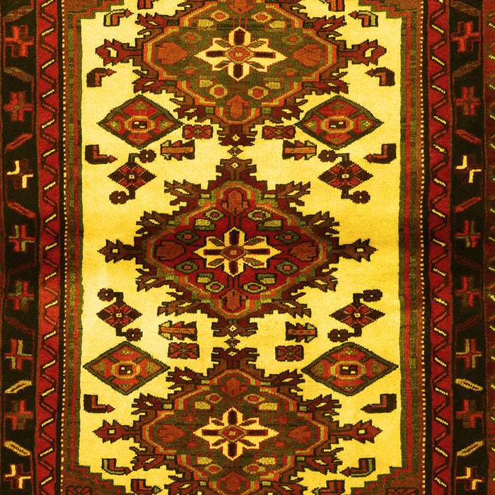 Machine Washable Persian Yellow Traditional Rug, wshtr3075yw