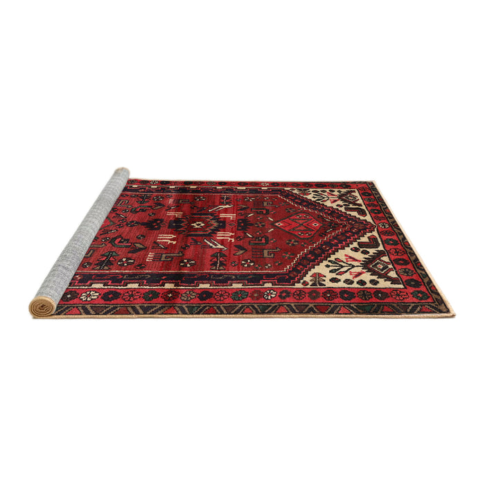 Sideview of Machine Washable Traditional Sepia Brown Rug, wshtr3076