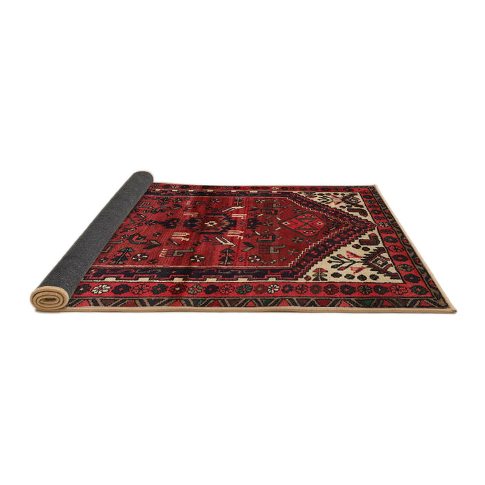 Sideview of Traditional Reddish Brown Persian Rug, tr3076