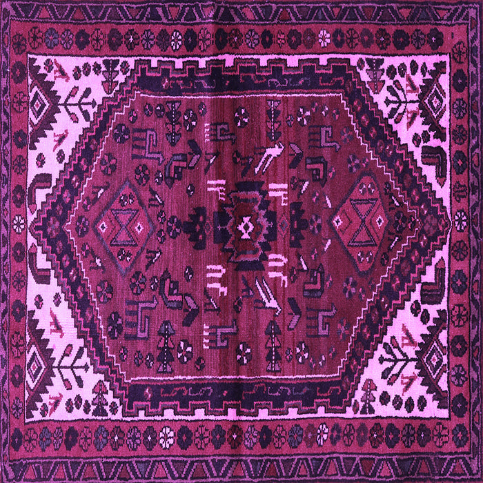 Square Persian Purple Traditional Rug, tr3076pur