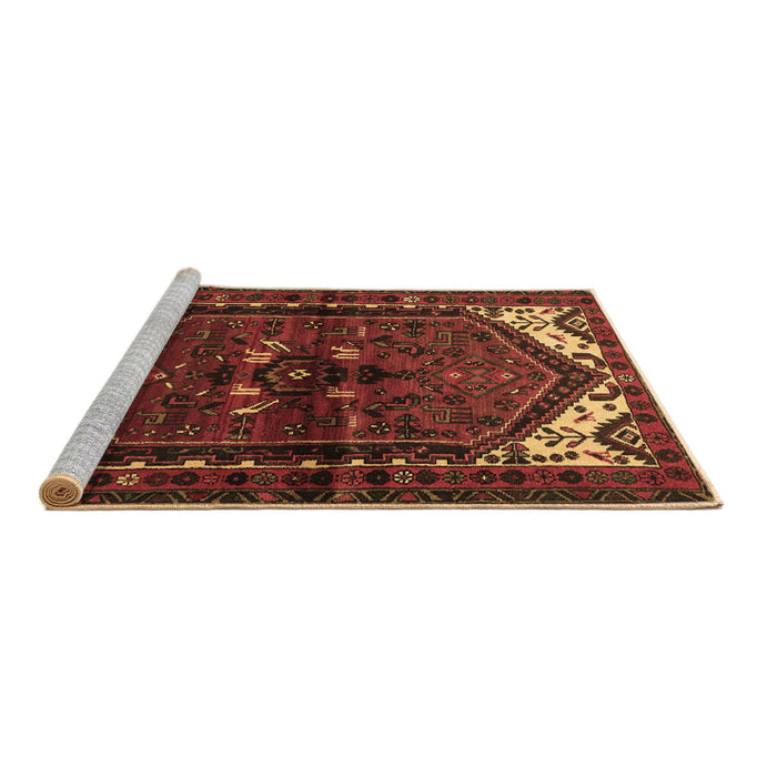 Sideview of Machine Washable Persian Brown Traditional Rug, wshtr3076brn