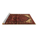 Sideview of Machine Washable Persian Brown Traditional Rug, wshtr3076brn