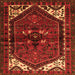 Round Machine Washable Persian Orange Traditional Area Rugs, wshtr3076org