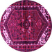 Round Persian Pink Traditional Rug, tr3076pnk