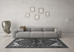 Machine Washable Persian Gray Traditional Rug in a Living Room,, wshtr3076gry