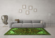 Machine Washable Persian Green Traditional Area Rugs in a Living Room,, wshtr3076grn