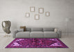 Machine Washable Persian Purple Traditional Area Rugs in a Living Room, wshtr3076pur