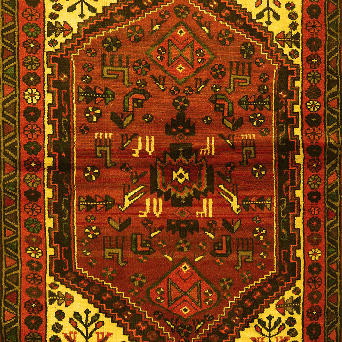 Machine Washable Persian Yellow Traditional Rug, wshtr3076yw