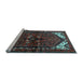 Sideview of Machine Washable Persian Light Blue Traditional Rug, wshtr3076lblu