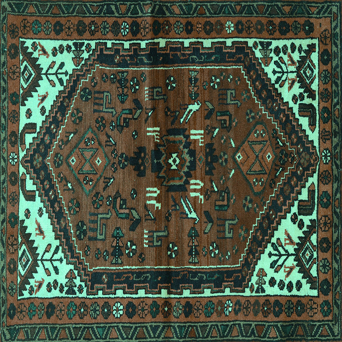 Square Persian Turquoise Traditional Rug, tr3076turq