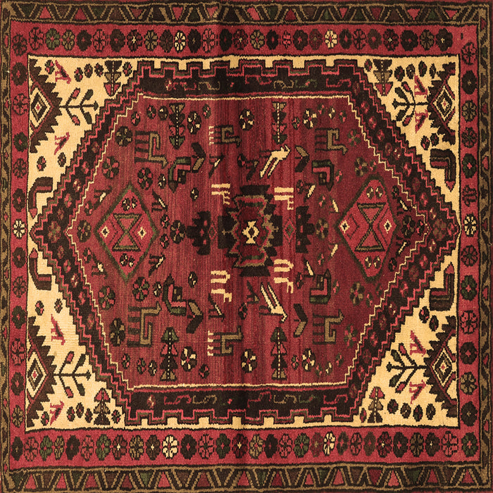 Square Persian Brown Traditional Rug, tr3076brn