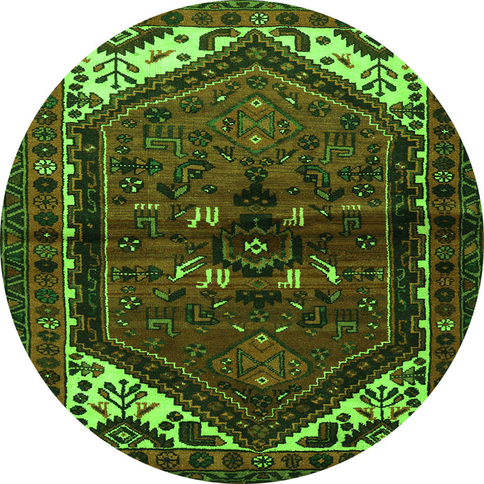 Square Persian Green Traditional Rug, tr3076grn