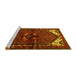 Sideview of Machine Washable Persian Yellow Traditional Rug, wshtr3076yw