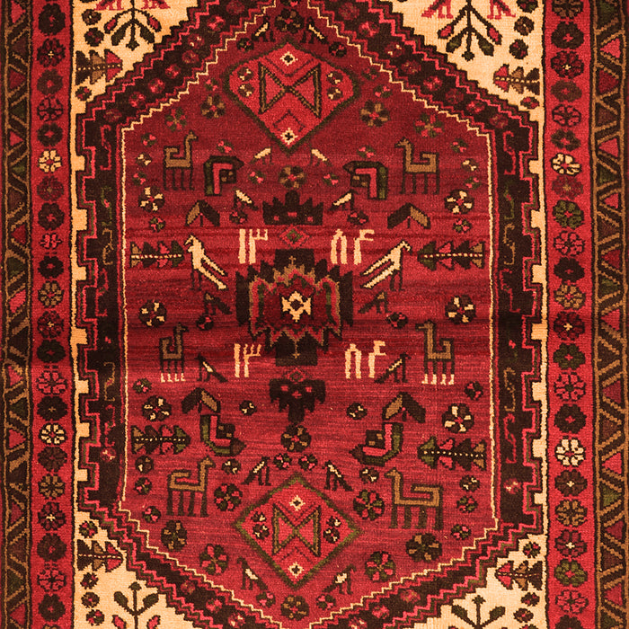 Serging Thickness of Machine Washable Persian Orange Traditional Area Rugs, wshtr3076org