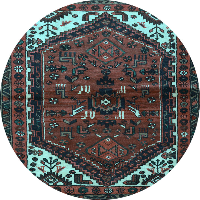 Round Persian Light Blue Traditional Rug, tr3076lblu