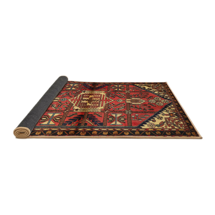 Sideview of Traditional Saffron Red Persian Rug, tr3077