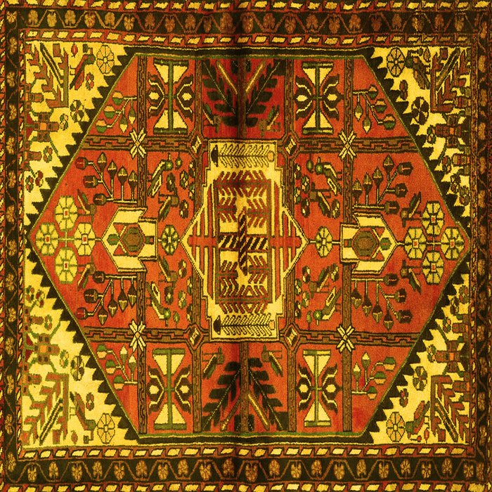 Square Persian Yellow Traditional Rug, tr3077yw
