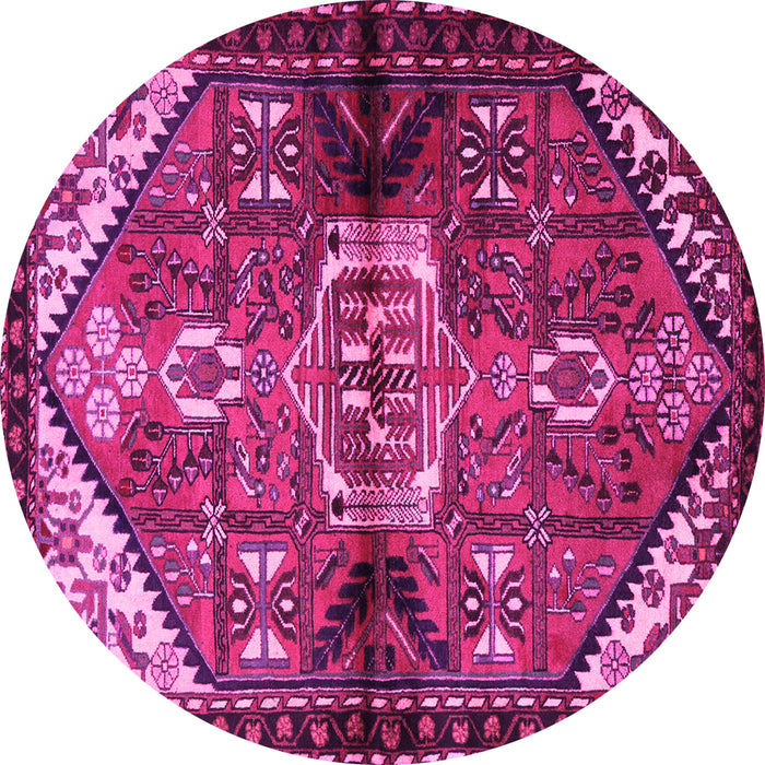 Round Persian Pink Traditional Rug, tr3077pnk