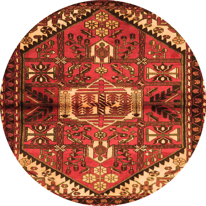 Machine Washable Persian Orange Traditional Area Rugs, wshtr3077org