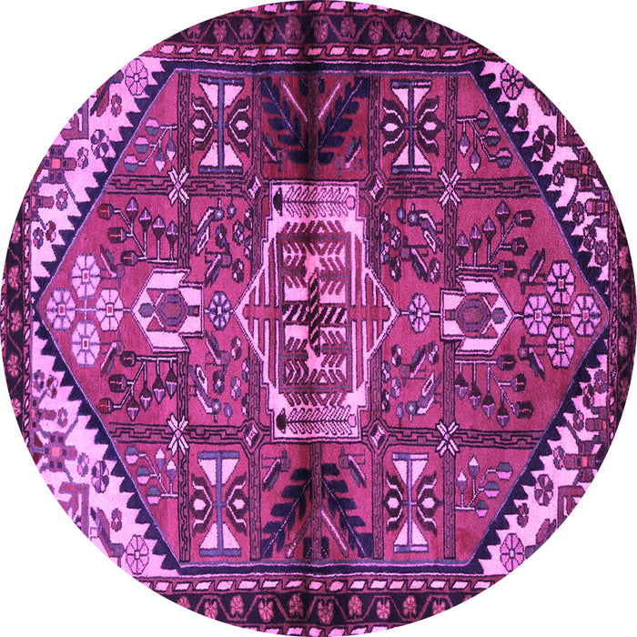 Round Persian Purple Traditional Rug, tr3077pur