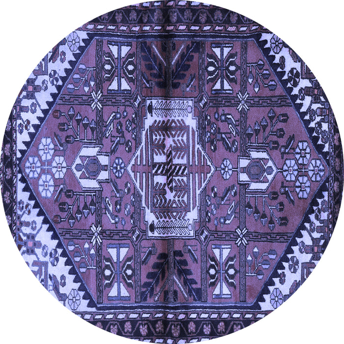 Round Persian Blue Traditional Rug, tr3077blu