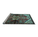 Sideview of Machine Washable Persian Light Blue Traditional Rug, wshtr3077lblu