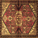 Square Persian Brown Traditional Rug, tr3077brn