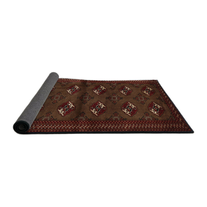 Sideview of Traditional Dark Sienna Brown Persian Rug, tr3078