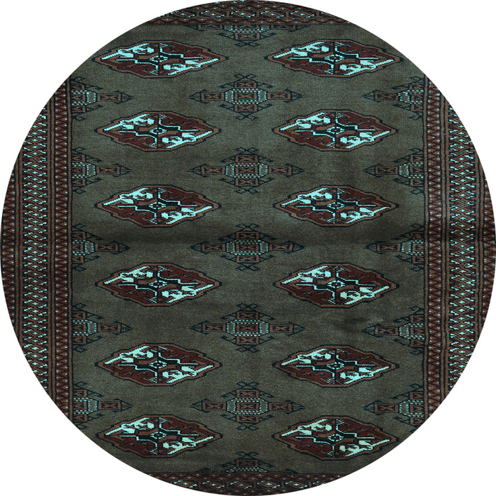 Round Machine Washable Persian Light Blue Traditional Rug, wshtr3078lblu