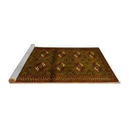 Sideview of Machine Washable Persian Yellow Traditional Rug, wshtr3078yw