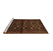 Sideview of Machine Washable Persian Brown Traditional Rug, wshtr3078brn