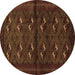 Round Persian Brown Traditional Rug, tr3078brn