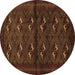 Round Machine Washable Persian Brown Traditional Rug, wshtr3078brn