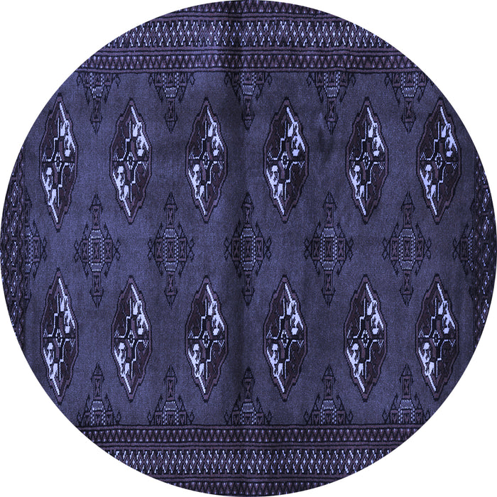 Round Persian Blue Traditional Rug, tr3078blu
