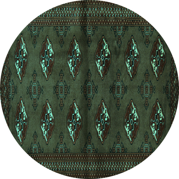 Round Persian Turquoise Traditional Rug, tr3078turq