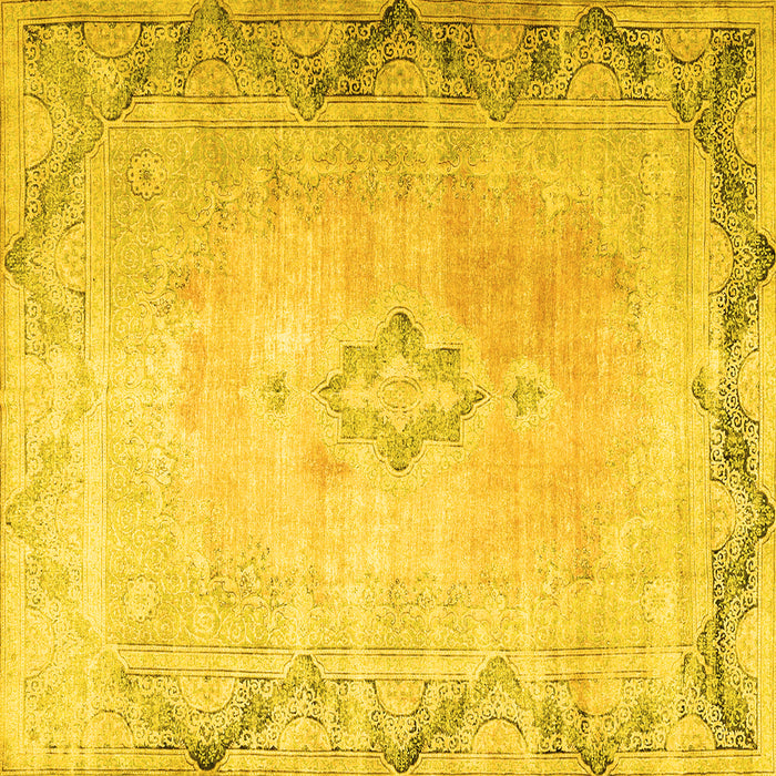 Square Persian Yellow Traditional Rug, tr3079yw