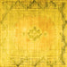 Square Persian Yellow Traditional Rug, tr3079yw