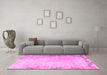 Machine Washable Persian Pink Traditional Rug in a Living Room, wshtr3079pnk