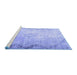 Sideview of Machine Washable Persian Blue Traditional Rug, wshtr3079blu