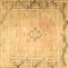 Square Persian Brown Traditional Rug, tr3079brn